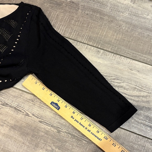 Calvin Klein Elegant Black Knit Fitted Stretch Dress EUC Small - Picture 6 of 7